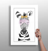 Sleepy Zebra Aluminum Print.